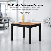 Mesa de Comedor para Patio HOMFUL con Superficie de Listones de WPC con Aspecto de Madera, Mesa de Comedor Extensible de Dos Piezas de Aluminio para Jardín Exterior
