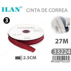 Nastro Rosso Madrid ILAN da 2,5 cm x 27 m per Cinghie - Product Image 3