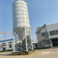 Silo à ciment électrique modulaire 50T-300T, réservoir de stockage vertical en acier boulonné pour poudres en vrac, avec pompe et moteur pour centrale de malaxage mobile, OEM