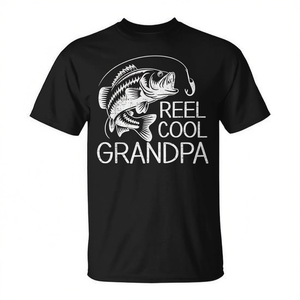 T-shirt de pêche Reel Cool Grandpa pour pêcheurs, cadeau pour la fête des pères - Product Image 2