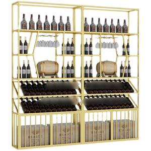 Exhibidor de Vino de Hierro Forjado Personalizado, Mueble para Vino Tinto y Blanco, Soporte de Almacenamiento Luminoso de Pie para Uso en Tabernas - Product Image 5