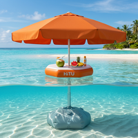 Nouveau design : Système de parasol solaire 3 pièces anti-vent, plateforme gonflable Drop Stitch avec base lestée à remplir d'eau
