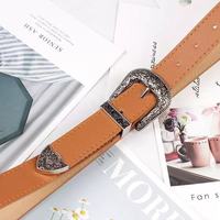 Vente en gros 38mm Rétro Argent Antique Western Denim 3 Pièces Boucle Vis Boucles de Ceinture en Argent Antique