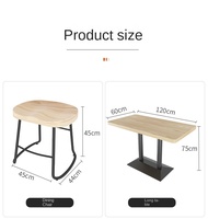 Combinaison table et chaises de salle à manger commerciales modernes en fer, non pliables, marque Suidu, origine Guangdong, mobilier commercial pour restaurants