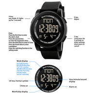 Entrega Rápida, Relojes para Hombre Skmei de 5 ATM, Relojes Digitales de Alta Calidad, Regalo para Hombre, 100% Aprobado en Control de Calidad