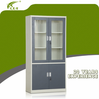 Meubles de bureau en acier, 1 pièce, Design moderne, placard de rangement en verre, 2 portes, meuble de remplissage