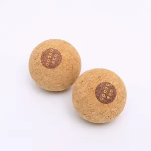 Bola de massagem de forma redonda do logotipo personalizado, bola natural de cortiça