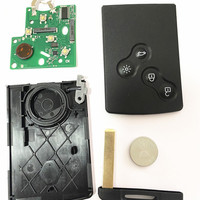 Carte Clé Télécommande de Voiture Intelligente à 4 Boutons 433 MHz Puce PCF7952 Compatible pour Renault Megane III, Laguna III, Koleos, CLIO 2008-2011