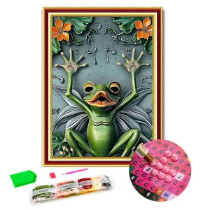 Popüler kurbağa elmas mozaik resimleri aracı hayvan serisi nakış Diamonds ile çocuklar ve yetişkinler için ev dekor