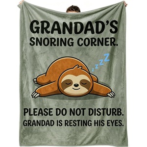 Couverture en flanelle douillette avec motif de chat endormi gris, couverture de sieste légère et respirante pour la maison, le bureau, la sieste, impression personnalisée - Product Image 6