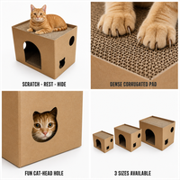 Grattoir pour chat en carton ondulé de luxe &amp;   Planche à gratter pour chat d'intérieur avec motif végétal, résistante aux rayures