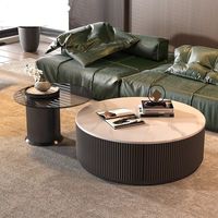 Table basse moderne italienne lumineuse de luxe B & B pour chambre à coucher design minimaliste ardoise crème vent pour petit salon domestique