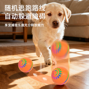 Pelota eléctrica saltarina, pelota automática para provocar gatos, dispositivo de autoentretenimiento y diversión, pelota luminosa colorida para perros - Product Image 1