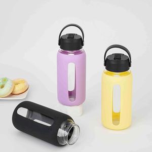 Nouvelle Arrivée Bouteille d'Eau en Verre Borosilicate de 800 ml (26 oz) avec Paille pour le Sport et la Gym - Product Image 6