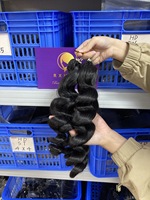 Cheveux 100% humains # Cheveux synthétiques ondulés 1b pour tresses au crochet, qualité supérieure, effet plume, produits de beauté pour femmes