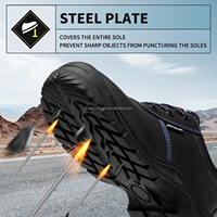 Chaussures de sécurité industrielles pour hommes JIANKUN en cuir, anti-écrasement, anti-perforation, imperméables, isolantes/antistatiques, avec embout en acier