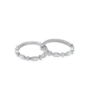Anillos de Compromiso y Boda de Plata de Ley 925 con Corona de Moissanita, Diseño Original, Joyería Fina para Mujer, Regalo Perfecto para Novia - Product Image 1