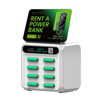 Borne de Recharge Libre-Service 8 Emplacements avec Affichage, Location de Power Banks, Station de Recharge Rapide pour Téléphones Mobiles