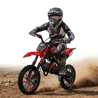 Motor Trail Anak Yaztor Merah 49cc 2 Tak Langsung dari Pabrik, Motor Trail Mini Bensin 49cc 25MPH