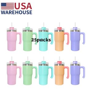 25Paskcs Gobelets à double paroi pour enfants sans BPA Candy Macaron Colored 20oz Student Tumbler with Handle for Dye Sublimation Heat Press - Product Image 2