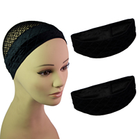 Lot de 2 serre-têtes en velours réglables et connecteurs de filet à cheveux invisibles en nylon pour extensions capillaires – Vente en gros