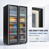 Réfrigérateur de bar personnalisé avec porte vitrée, refroidisseur de boissons et armoire de rangement pour vin/bière pour bars et chambres d'hôtel