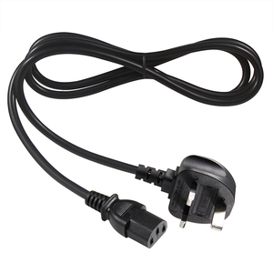 IEC C13 Extension Cord Power Cable <b>Lead</b> with UK Pin Plug 13 Amp, Single Socket for Monitor, <b>Kettle</b>, PC, Computer Mains - Product Image 1