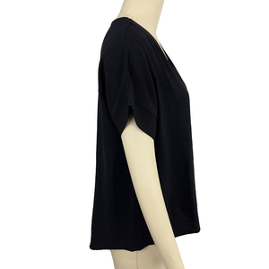 Femmes décontracté é<span class=keywords><strong>t</strong></span>é ODM haut en tricot Style Vintage à manches courtes <span class=keywords><strong>grande</strong></span> <span class=keywords><strong>taille</strong></span> respirant col en v ample <span class=keywords><strong>t</strong></span>-<span class=keywords><strong>shirt</strong></span> - Product Image 2