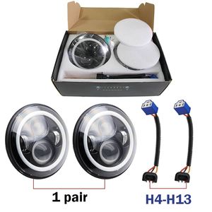 Đèn chạy ban ngày <span class=keywords><strong>LED</strong></span> Retro 7 inch màu trắng, kiểu mắt thiên thần, dành cho xe Jeep, SUV địa hình - Product Image 2