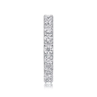 Bague d'éternité en argent S925 SGARIT avec moissanite, plaquée or blanc 18 carats, 1,9 carats au total, diamant de 3,0 mm, bague de fiançailles et de mariage