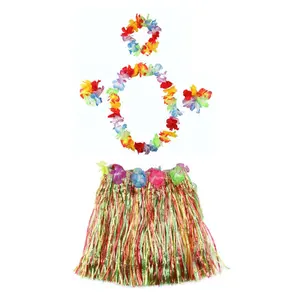 1 Set 30cm Kids Party Hawaii Dress Hula Grass Skirt Hawaii Skirt