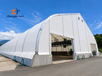 Tenda Lengkung PVC Paduan Aluminium 30x50m Berkualitas Tinggi, Tahan Lama, Untuk Semua Musim, Gudang Besar, Peralatan Penyimpanan, Tempat Kerja Bengkel