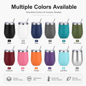 Mug à café isotherme en acier inoxydable à double paroi de 12 oz, forme d'œuf, gobelet à <span class=keywords><strong>vin</strong></span>, tasse de voyage avec couvercle pour le camping - Product Image 2