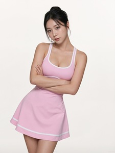 Setelan Olahraga Wanita Aoyema Bahan Bernapas Warna-Blok - Rok Tenis Tanpa Jahitan & Pakaian Fitness Cepat Kering dengan Peregangan 4 Arah - Product Image 6