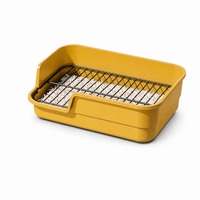Bac à litière pour chien à ouverture inclinée de 42 cm, bac d'entraînement en plastique PP pour chiots et petits chiens