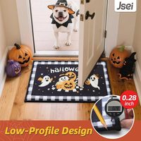 Paillasson d'entrée personnalisé lavable pour Halloween, décoration effrayante, antidérapant, paillasson de bienvenue pour Halloween, tapis décoratif pour Halloween