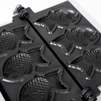 Machine à gaufres Taiyaki électrique automatique professionnelle en forme de poisson avec revêtement antiadhésif, chauffage rapide et utilisation facile pour les snacks
