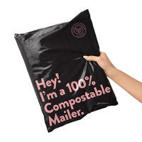 Enveloppes d'expédition écologiques biodégradables en PLA, sacs postaux personnalisés imprimés en sérigraphie avec poignées apparentes