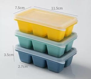 Boîte à glaçons en silicone à 6 cavités avec couvercle pour congélateur domestique - Product Image 2