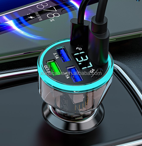 Cargador de coche PD Pantalla de luz colorida Adaptador <span class=keywords><strong>universal</strong></span> de 6 puertos USB tipo C 12-24V para carga de teléfono Cargador de coche con pantalla digital - Product Image 6