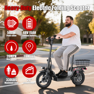 Hot UL Approved Fast Electric Scooter for Commuters Adult 330lbs 20MPH 28Mi Range 500W Foldable Dual Suspension Front Basket T3 - Product Image 4