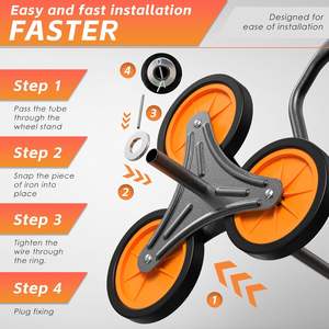 รถยกบันไดแบบใช้มือพับได้มี6ล้อท่อเหล็กหนาสำหรับบันได - Product Image 4