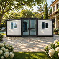 Bureaux, dortoirs, chambres, logements, hôtels et villas modulaires préfabriqués en acier respirant à double aile extensible avec panneaux sandwich