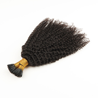AHVAST Extensions de cheveux en gros I-Tip Micro Links, couleur naturelle, 100% cheveux humains véritables, bouclés crépus