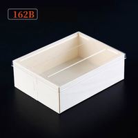 Boîte à emporter rectangulaire en bois jetable, emballage de Sushi, boîte à emporter en bois pour Sushi