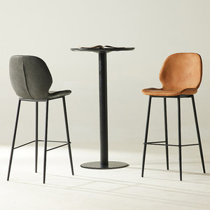 Modern Kitchen Island Coffee Shop Bar Bar Brown Leather Armless Leisure <strong>Dining</strong> Chair Height Bar <strong>Stools</strong> - Product Image 1