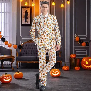 Hombres Halloween Vacaciones Moda Casual Fiesta Boda Negocios Formal Slim Fit Traje Poliéster Adultos Componentes Pantalones Incluidos