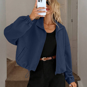 Blouson de baseball pour femme style européen et américain, col montant, fermeture éclair, coupe oversize, automne-hiver 2026 - Product Image 1