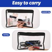Sac à crayons en PVC transparent avec fermeture éclair pochette à stylo étanche grande capacité trousse de toilette de voyage pour le stockage de voyage de papeterie de bureau