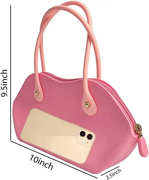 女性のための人気のシリコンハンドバッグ防水財布とハンドバッグショッピング旅行のためのシリコントップハンドルバッグ